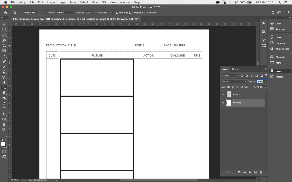 free storyboard templates for photoshop